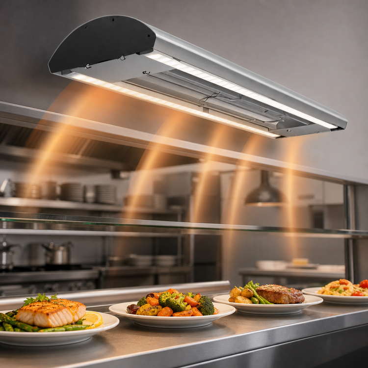 Product image #3 for Hatco Glo-Ray Curved 60-Inch High-Watt Lighted Infrared Strip Heater with Dual LED Lights and Electronic Infinite Control