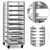 Thumbnail image #3 for Universal Mobile End-Loading Stepped-Angle Pan Rack, 18 Pair, 3-Inch Centers