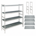 Thumbnail image #3 for Fermostock 4-Tier Polymer Starter Shelving Unit, 38 W x 22 D x 66 H, Gray