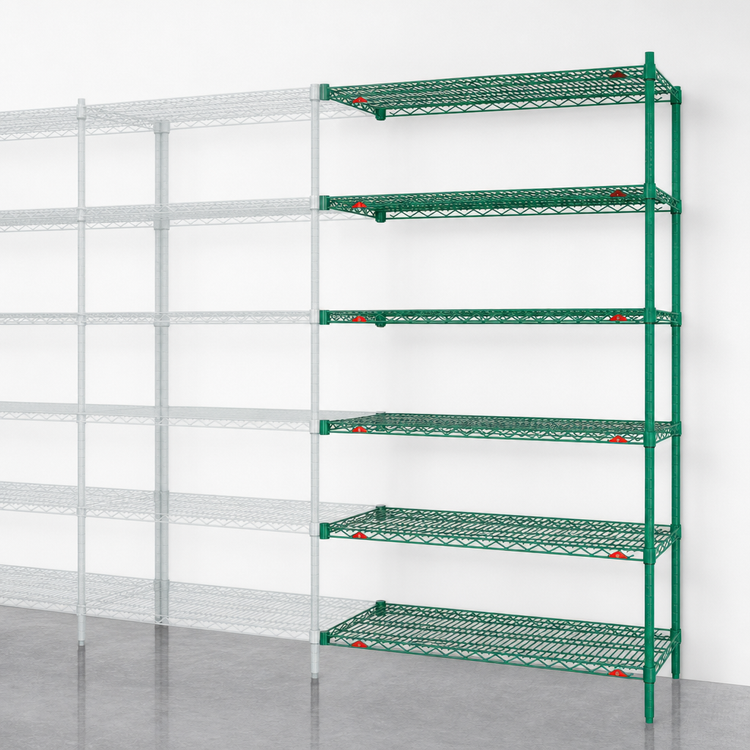 Product image #4 for Super Erecta 60"W x 18"D x 74"H Add-On Wire Shelving Unit, 5 Shelves