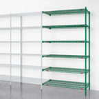 Thumbnail image #4 for Metro Super Erecta 5AN367K3 60"W x 18"D x 74"H Add-On Wire Shelving Unit, 5 Shelves, Green Epoxy Finish