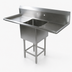 Thumbnail image #3 for John Boos Pro-Bowl 1-Compartment Floor Model Sink with Dual Drainboards and 10-Inch Backsplash