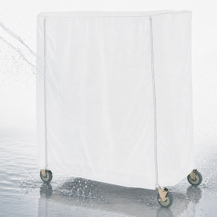 Product image #3 for Metro Waterproof Vinyl-Nylon Banquet Cart Cover, 72 x 24 x 62 Inches, White
