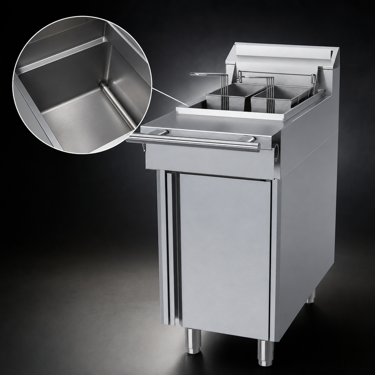 Product image #3 for Garland Cuisine 18-Inch Heavy Duty Range Match Gas Fryer, 35 lb Capacity