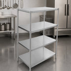 Thumbnail image #3 for John Boos SUS-183060-3-X Stainless Steel Stationary Shelving Unit, 30"W x 18"D x 60"H, 3 Adjustable Shelves