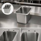 Thumbnail image #3 for BK Resources BK-DIS-1014 Single-Compartment Drop-In Sink, 10" x 14" x 9" Bowl, 304 Stainless Steel, No Drainboards