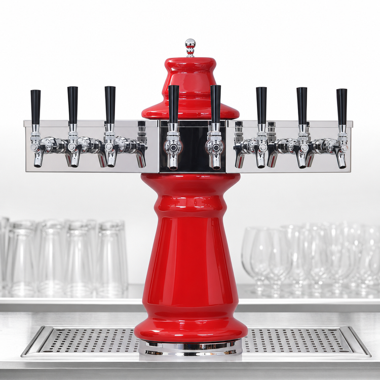 Product image #3 for Glastender Vienna 8-Faucet Air-Cooled Draft Dispensing Tower, Mirror Finish