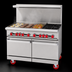 Thumbnail image #3 for American Range 48-Inch Commercial Gas Range with 48-Inch Griddle, 1-Inch Plate, 2 Storage Bases, and Back Riser Shelf