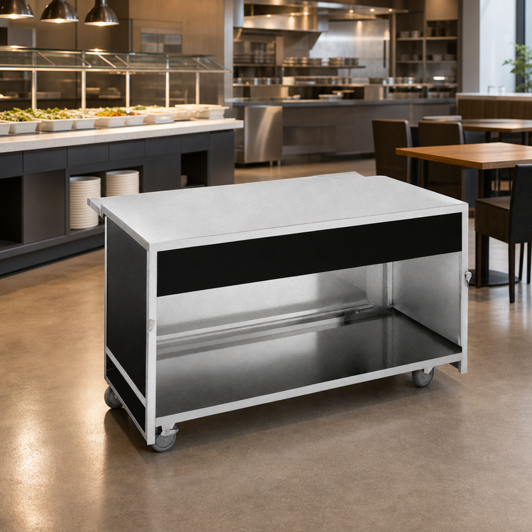 Product image #3 for Atlas Metal BLU-1 Mobile Modular Solid-Top Utility Serving Counter with Stainless Steel Top