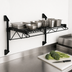 Thumbnail image #3 for Quantum Wall-Mount Cantilever Wire Shelving Unit, Single Shelf, 54 x 21 Inches, Black Epoxy Antimicrobial Finish