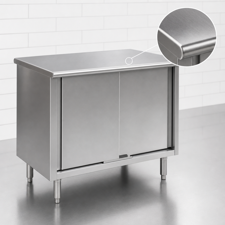 Product image #3 for Eagle Group Spec-Master 48-Inch W x 30-Inch D Enclosed Worktable with Sliding Doors and 304 Stainless Steel Top