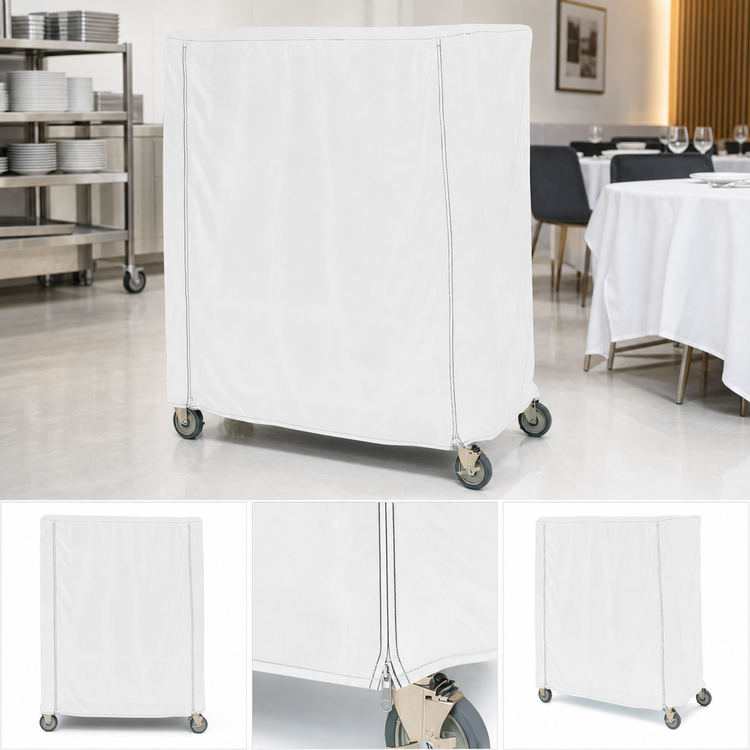Product image #3 for Metro Queen Mary & Banquet Cart Cover, 48 x 24 x 54 Inch, White Uncoated Knitted Polyester