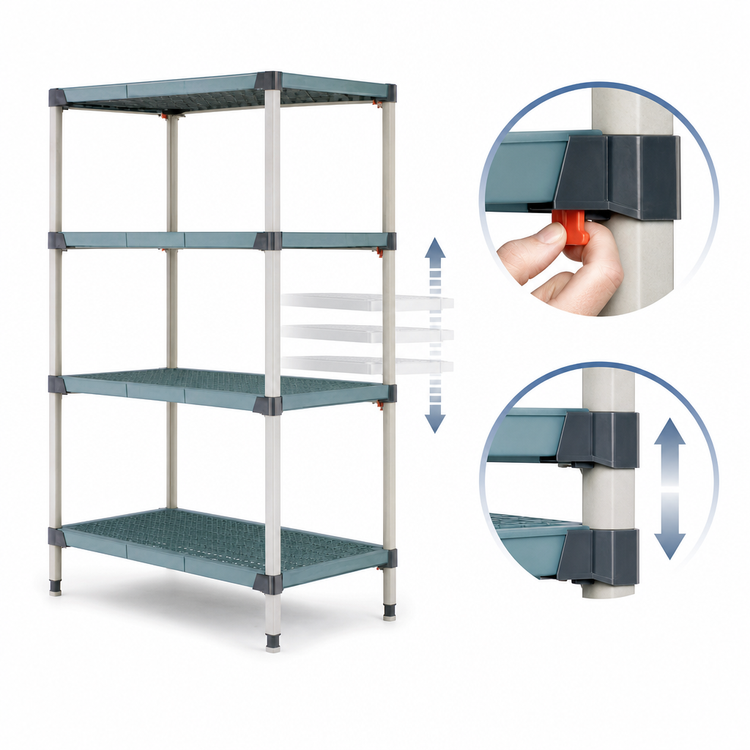 Product image #3 for MetroMax Q 24" W x 24" D x 63" H 4-Shelf Starter Polymer Shelving Unit