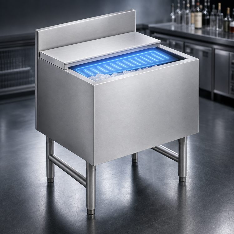 Product image #3 for Eagle Group 2200 Series Underbar Ice Bin/Cocktail Unit with 7-Circuit Cold Plate, 28 Inch Wide, 75 lb. Capacity
