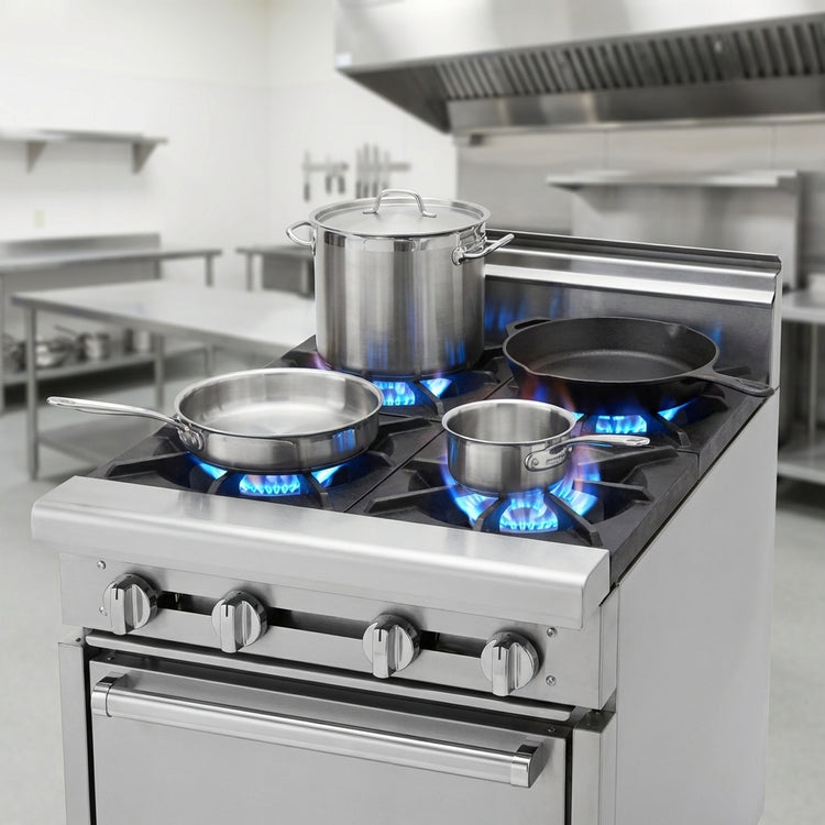 Product image #2 for Titan JTRH-4 Heavy Duty 36" 4-Burner Gas Range with Cabinet Base