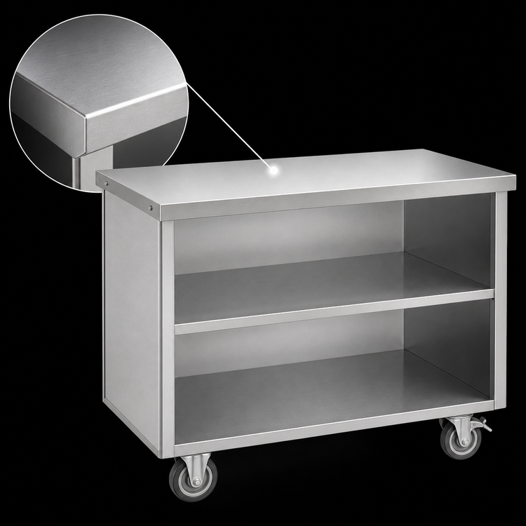 Product image #3 for Randell 72-Inch Mobile Modular Stainless Steel Utility Station with Open Storage Base