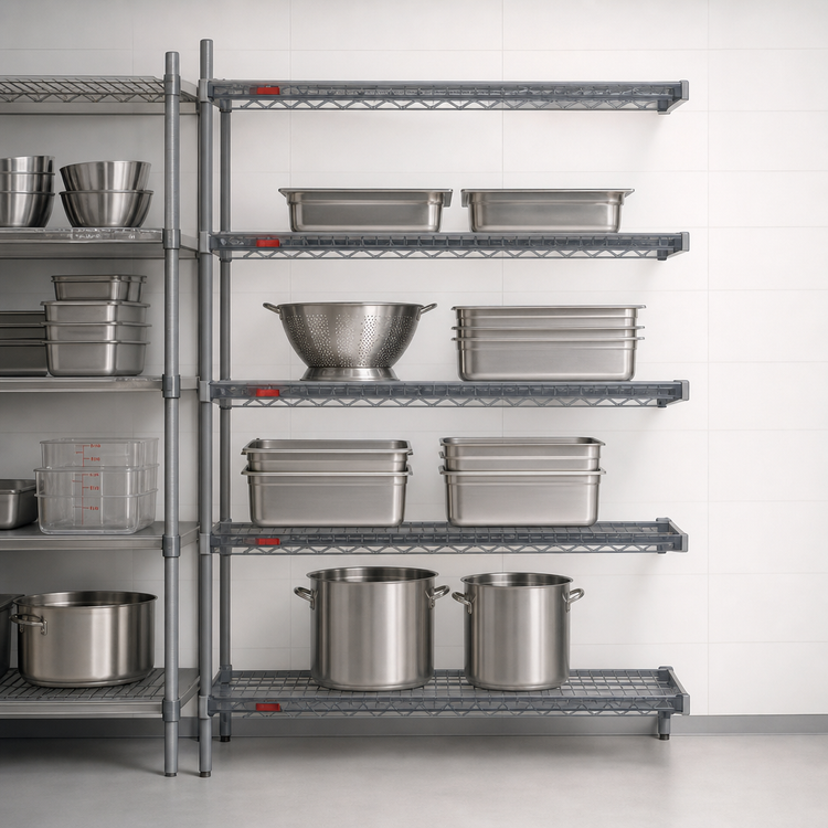 Product image #3 for Eagle Valu-Master 4-Tier Add-On Wire Shelving Unit, 72 x 21 x 74 Inches, Pewter Gray Epoxy Finish