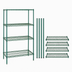 Thumbnail image #3 for Quantum Stationary Wire Shelving Starter Kit, 48-Inch W x 12-Inch D x 74-Inch H, 4 Shelves, Green Epoxy Antimicrobial Finish