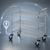 Thumbnail image #3 for Quantum Conductive 3-Shelf Wire Utility Bus Cart, 48 x 18 Inches, Chrome Plated