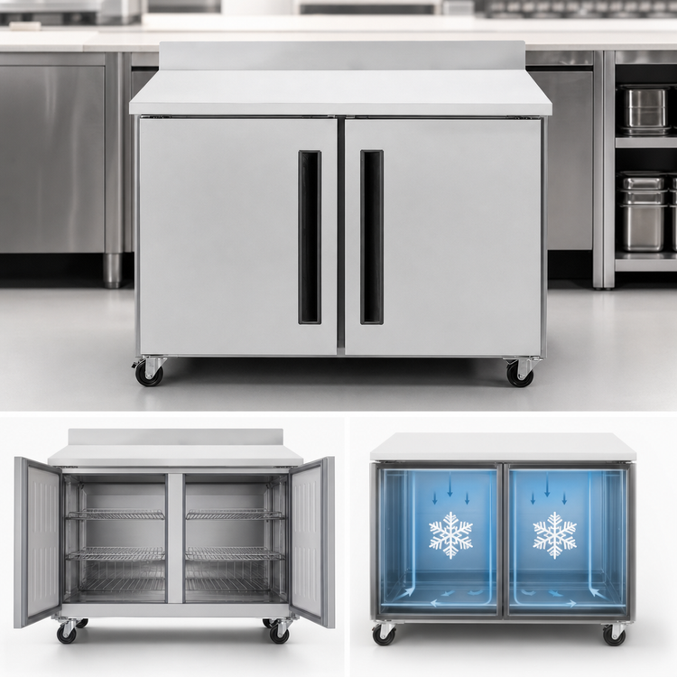 Product image #3 for Traulsen Centerline Compact Two-Section Work Top Undercounter Freezer, 36 Inch, Solid Doors