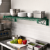 Thumbnail image #3 for Quantum Wall-Mount Cantilever Wire Shelf Kit, 48 x 24 Inches, Green Epoxy Antimicrobial