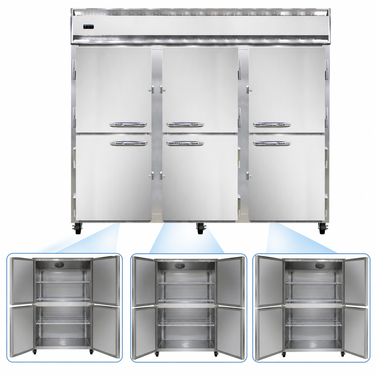 Product image #3 for Continental Refrigerator 3FENSAHD Extra-Wide Three-Section Reach-In Freezer with Half-Height Solid Doors