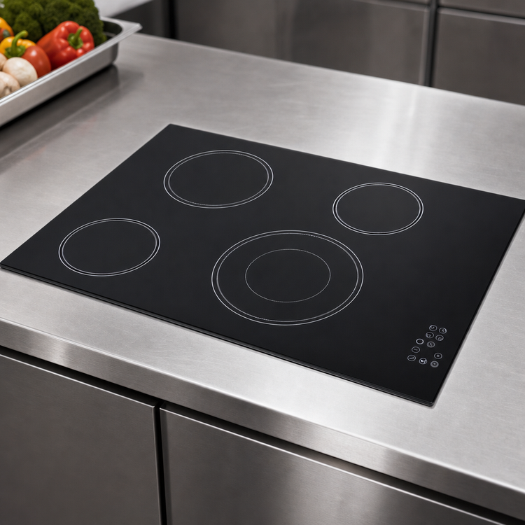 Product image #3 for Summit Commercial 30-Inch Built-In 4-Burner Radiant Electric Cooktop, Black Ceramic Glass