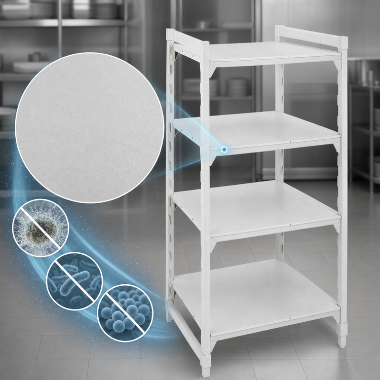 Product image #4 for Cambro Camshelving Premium 18 x 30 x 64 Inch 4-Tier Solid Stationary Starter Shelving Unit