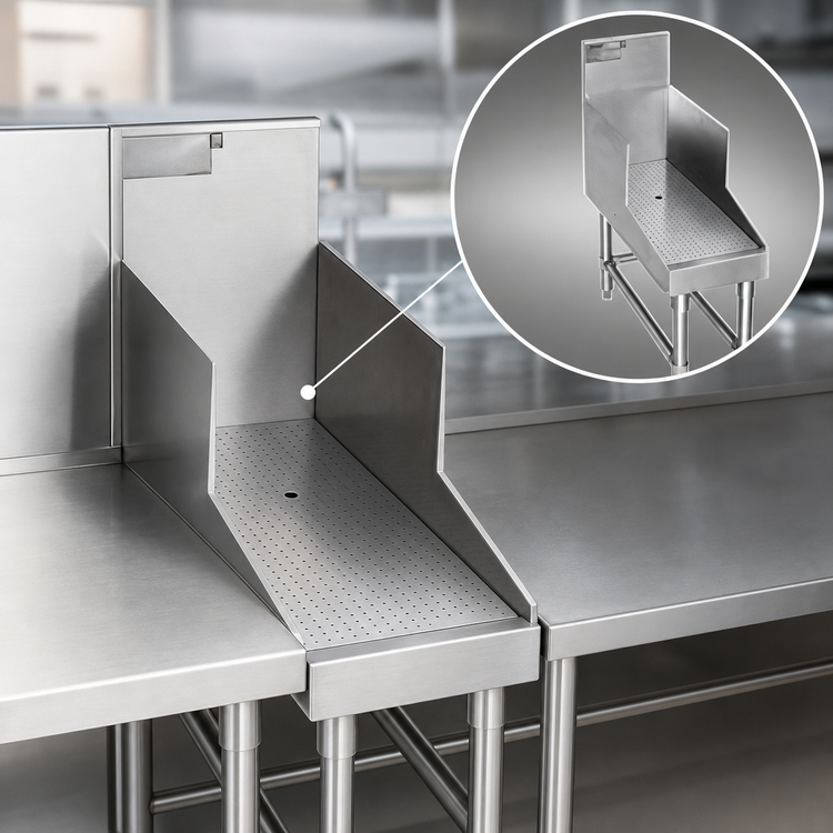 Product image #3 for Eagle Group Spec-Bar Recessed Workboard with Perforated Stainless Steel Insert, 30 x 29 Inch, Freestanding Open Base
