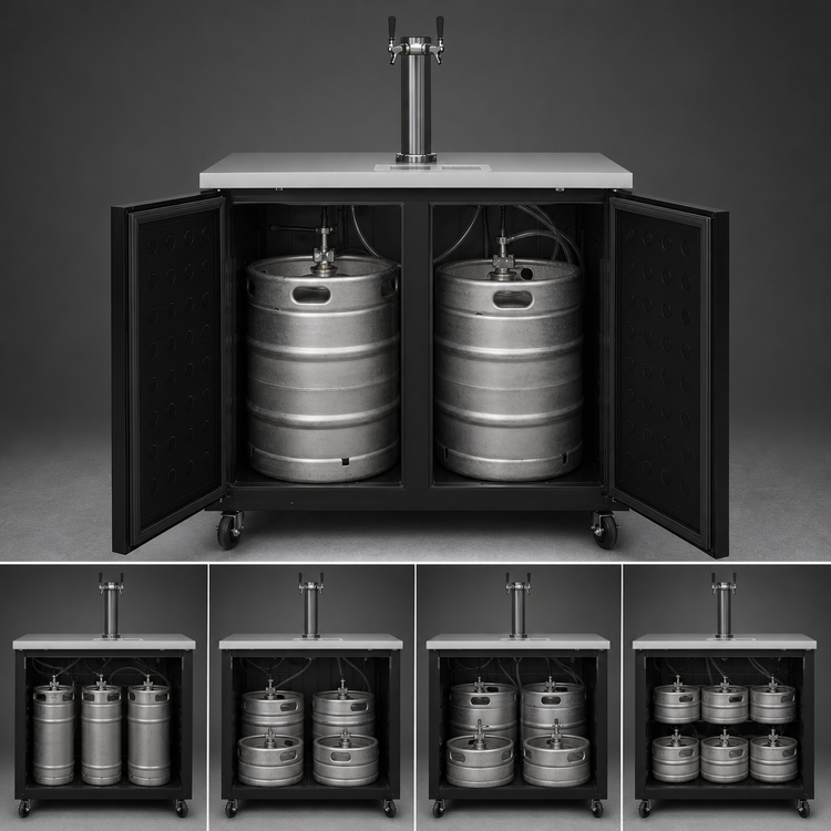 Product image #3 for Kelvinator Commercial 49-Inch Two-Door Draft Beer Cooler with Double-Faucet Tower, 12.5 Cu. Ft.