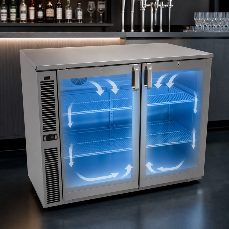 Product image #3 for Glastender C1SB44 44-Inch Two-Section One-Zone Side-Serviced Back Bar Cooler