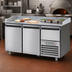 Thumbnail image #3 for 65.5-Inch Wide Two-Section Refrigerated Pizza Prep Table with Granite Work Surface and Self-Closing Doors