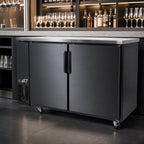 Thumbnail image #3 for BK Resources BB-2-60 60-Inch 2-Door Solid Door Back Bar Refrigerator, Black Vinyl, LED Lighting, Electronic Controls
