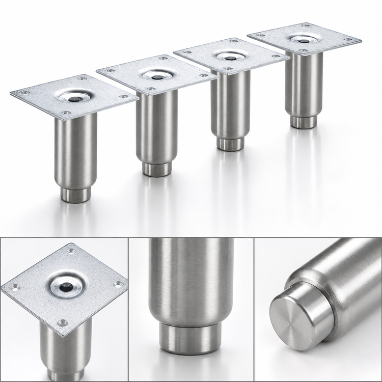 Product image #3 for Krowne 4-Inch Stainless Steel Legs for Back Bar Coolers, Set of 4