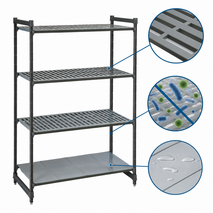 Product image #3 for Cambro Camshelving Basics Plus 4-Tier Stationary Starter Unit, 21 x 48 x 64 Inches