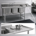 Thumbnail image #3 for Eagle Group 414 Series Three-Compartment Sink with 18-Inch Right-Hand Drainboard, 80-3/4