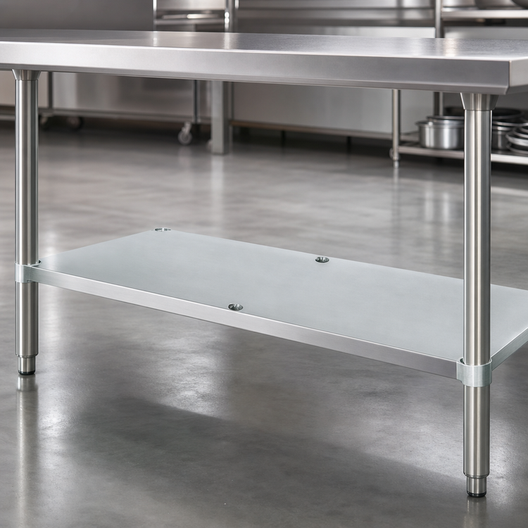 Product image #3 for Advance Tabco Galvanized Steel Work Table Undershelf for 96" x 30" Tables
