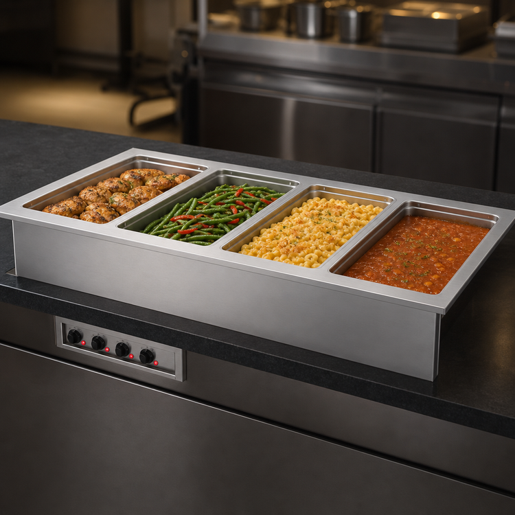 Product image #3 for Vollrath 4-Well Drop-In Electric Hot Food Well Unit with Auto-Fill and Thermostatic Controls