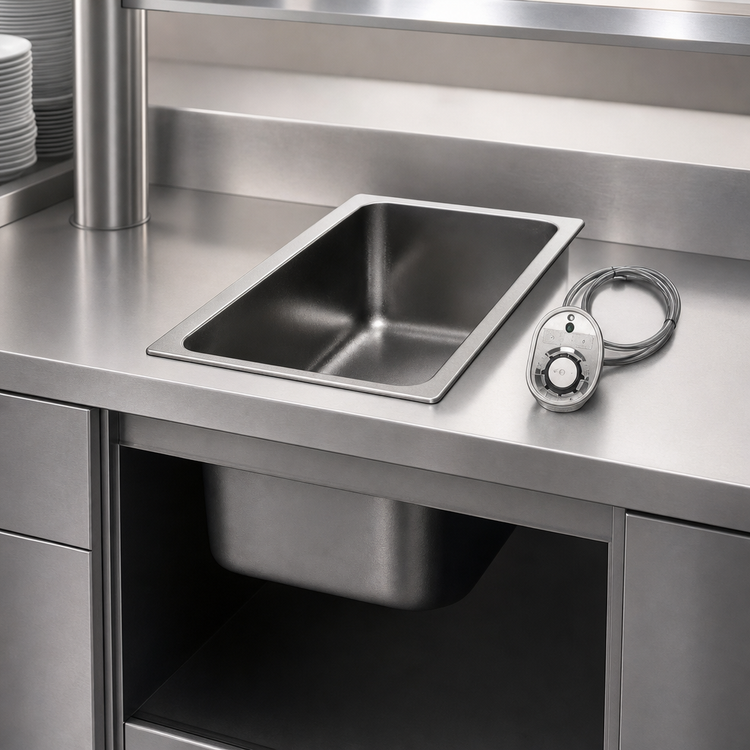 Product image #3 for Half-Size Built-In Electric Hot Well Food Warmer with Drain, Wet/Dry Operation