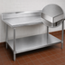 Thumbnail image #3 for Advance Tabco 108 in. W x 24 in. D Stainless Steel Work Table with 5 in. Backsplash and Adjustable Undershelf