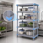 Thumbnail image #3 for Quantum QP245486V3S1 Polymer Shelving Unit with Dunnage Stand, 4 Shelves, 2,000 lb. Capacity, 54 x 24 x 86 Inches