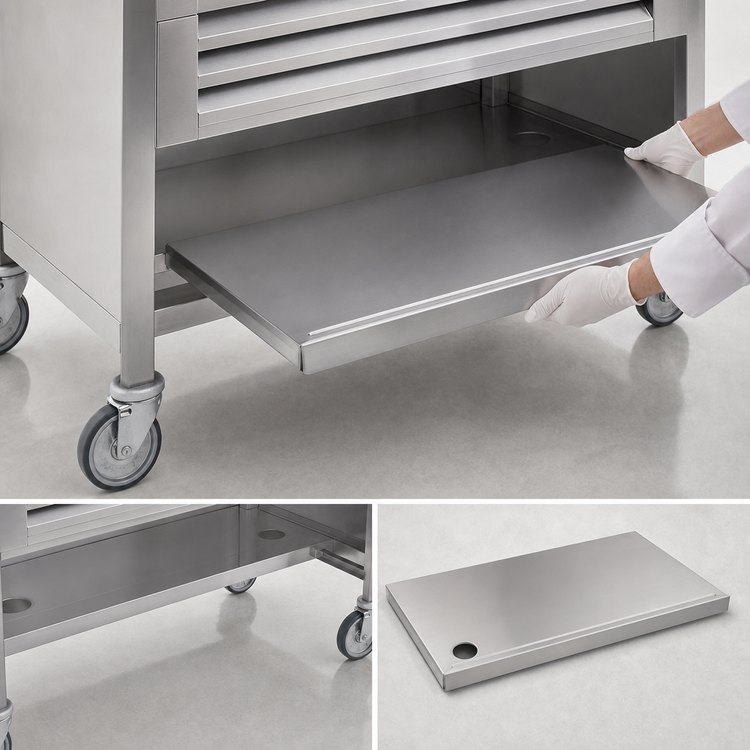Product image #3 for Eagle Director's Choice 78-Inch Louvered Stainless Steel Removable Undershelf