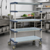 Thumbnail image #3 for MetroMax 4 Five-Tier Mobile Polymer Shelving Unit with 4 Open Grid Shelves and 1 Solid Shelf, 60 x 24 x 80 Inches