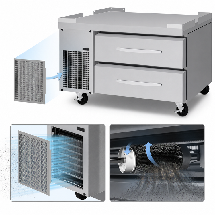 Product image #3 for Turbo Air PRO Series 36-Inch Chef Base Refrigerator with Stainless Steel Flat Top, 2 Drawers