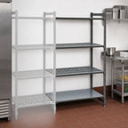Thumbnail image #3 for Cambro Camshelving® Basics Plus CBA244884VS4580 4-Tier Add-On Polymer Shelving Unit, 24"D x 48"W x 84"H, Vented and Solid Shelves