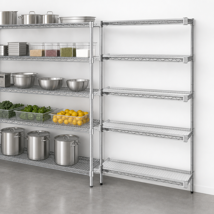 Product image #3 for EAGLEbrite 5-Tier Add-On Wire Shelving Unit, 24 x 24 x 86 Inches, Zinc Finish