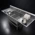 Thumbnail image #3 for John Boos Pro-Bowl 2-Compartment Bakery Sink with Dual 20-Inch Drainboards, 14-Gauge Stainless Steel, 20 x 28 x 14-Inch Bowls