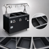 Thumbnail image #3 for Vollrath 2-Series Affordable Portable 3-Well Mobile Sealed-Well Hot Food Station with Buffet Breath Guard and Open Storage Base