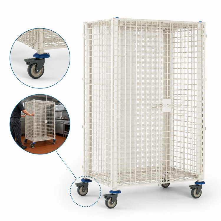 Product image #3 for MetroMax Q Mobile Wire Security Cage with 4 Casters, No Intermediate Shelves