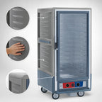 Thumbnail image #3 for Metro C5 Insulation Armour C537-CFC-4-GY 3/4-Height Mobile Heated Holding & Proofing Cabinet, Clear Door, 14 Sheet Pan/26 Hotel Pan Capacity